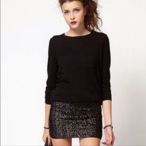 Bisou Bisou Black Sequin Skirt